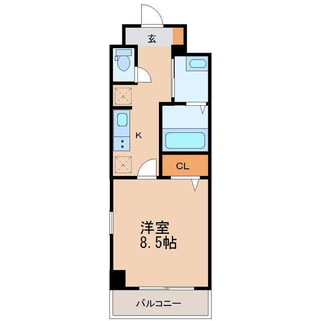 アスコット新田東(1K/2階)の間取り写真