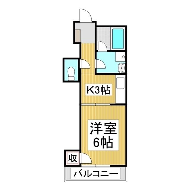 ラ・ポート(1K/3階)の間取り写真