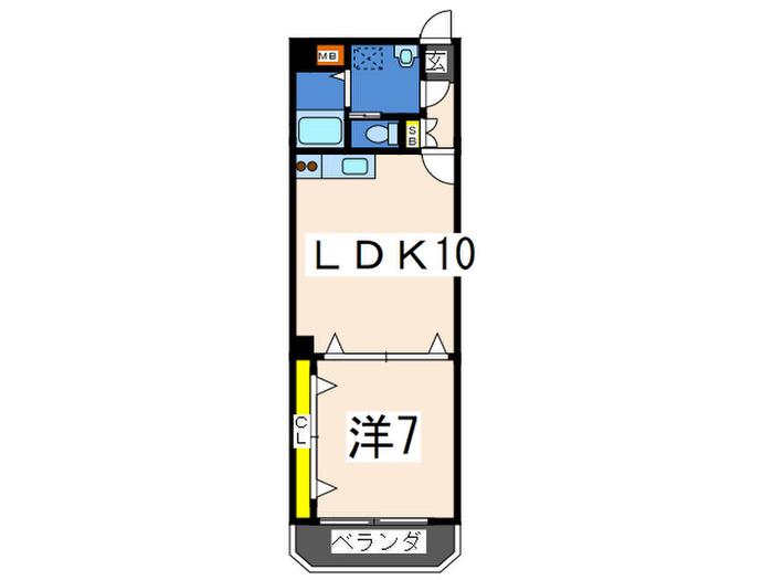 カイレジデンス矢部(1LDK/2階)の間取り写真
