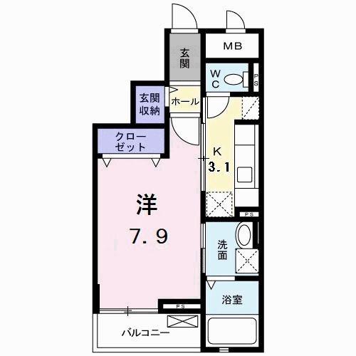 キャピタルEX(1K/3階)の間取り写真