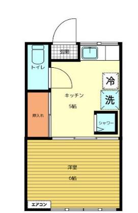 南風荘(1DK/2階)の間取り写真