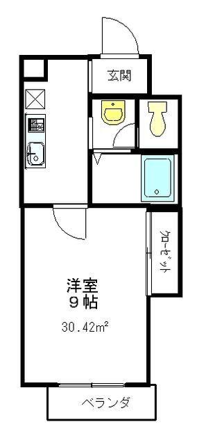 アルカサル御苑(1K/8階)の間取り写真