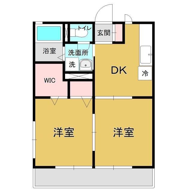 レトアW(2DK/1階)の間取り写真