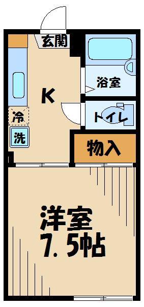 シャンポール・トヨ(1K/1階)の間取り写真