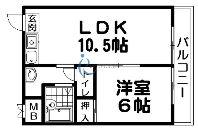 ロジュマン平野(1LDK/3階)の間取り写真