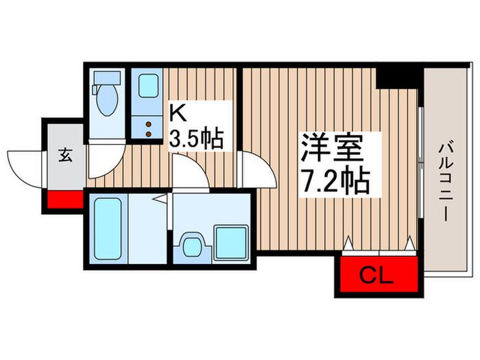 シエロ西竹の塚(1K/3階)の間取り写真