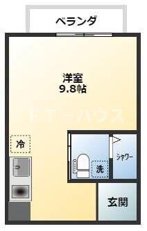 OKビル(ワンルーム/2階)の間取り写真