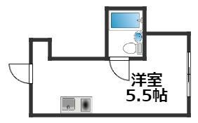ラパンジール天王寺(ワンルーム/2階)の間取り写真
