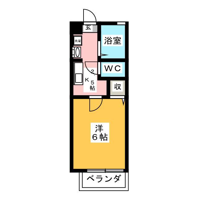 ソレイユクーシャ(1K/2階)の間取り写真
