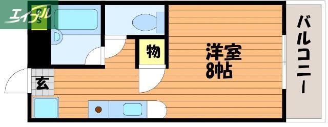 サンメゾン(1K/1階)の間取り写真