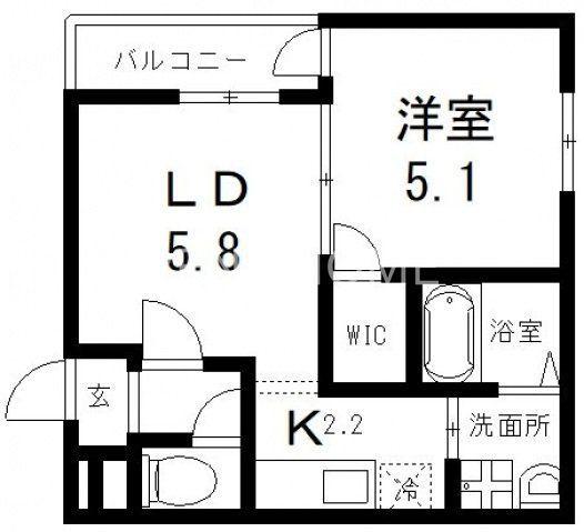 フジパレス若江岩田サウス(1LDK/3階)の間取り写真