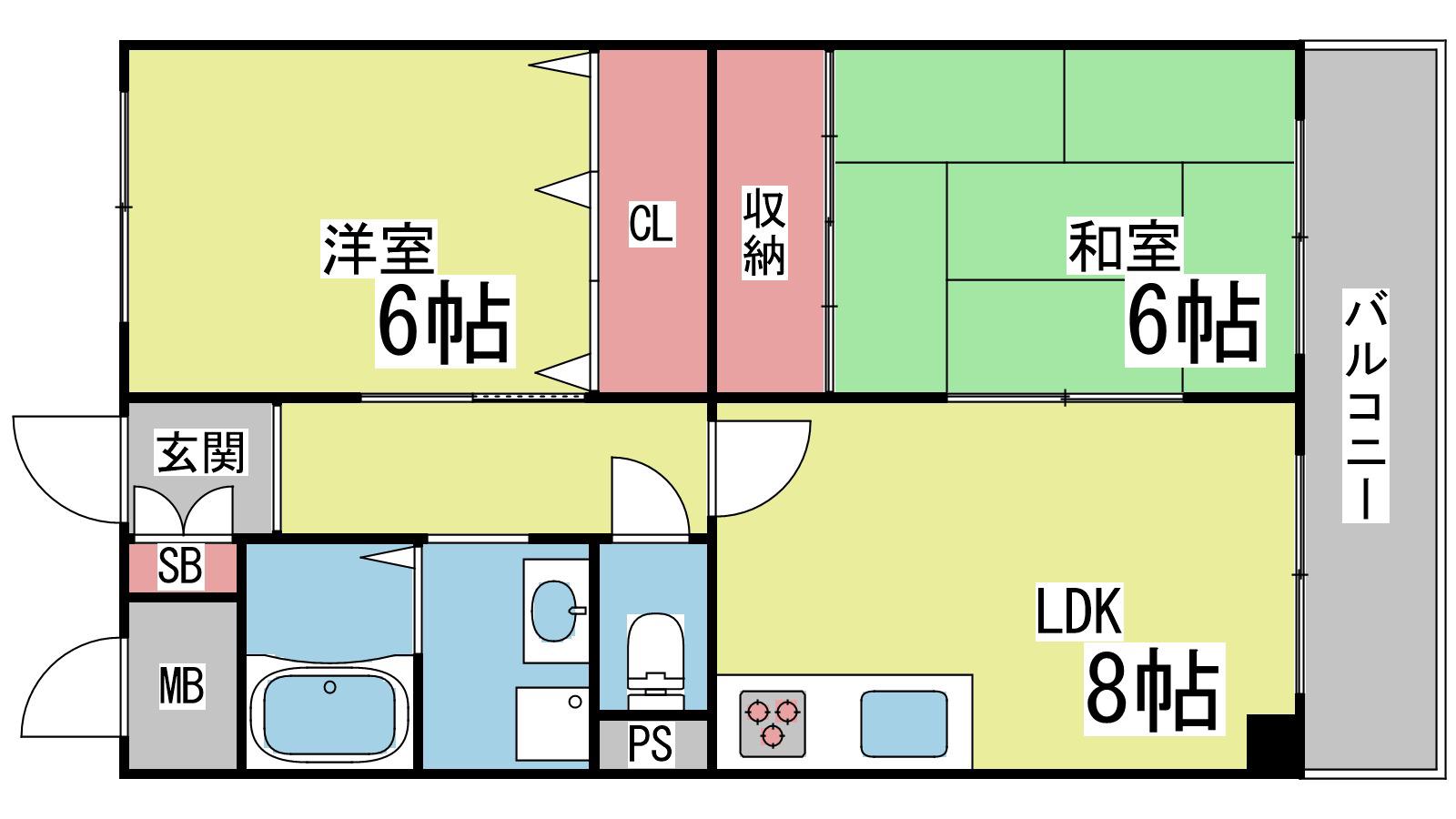 ニートハウス(2LDK/2階)の間取り写真