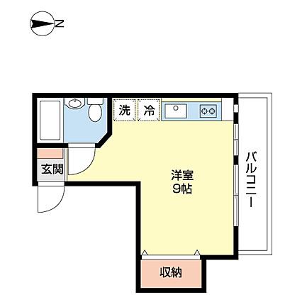 アクアコート麻布(ワンルーム/3階)の間取り写真