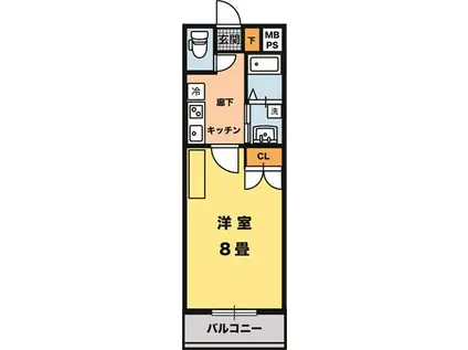 ステージルビーグラス(1K/5階)の間取り写真