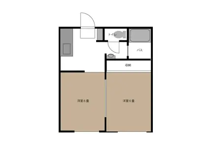 バンジョウハイツ(2K/1階)の間取り写真