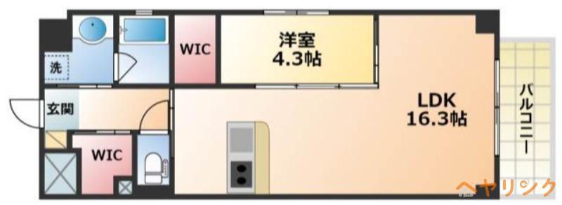KAYA MEIEKI (1LDK/4階)の間取り写真