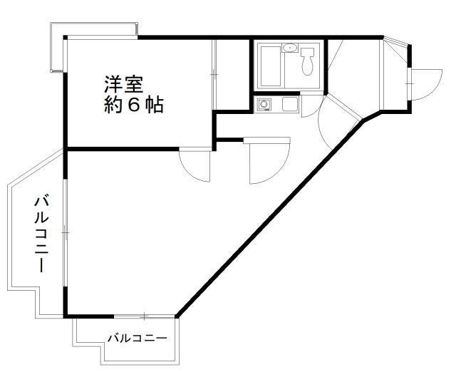 パールマンション(1K/2階)の間取り写真