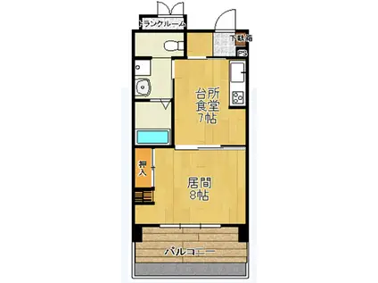 シルバーライフ月東(1LDK/3階)の間取り写真