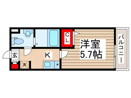 オーパス三郷中央(1K/2階)の間取り写真