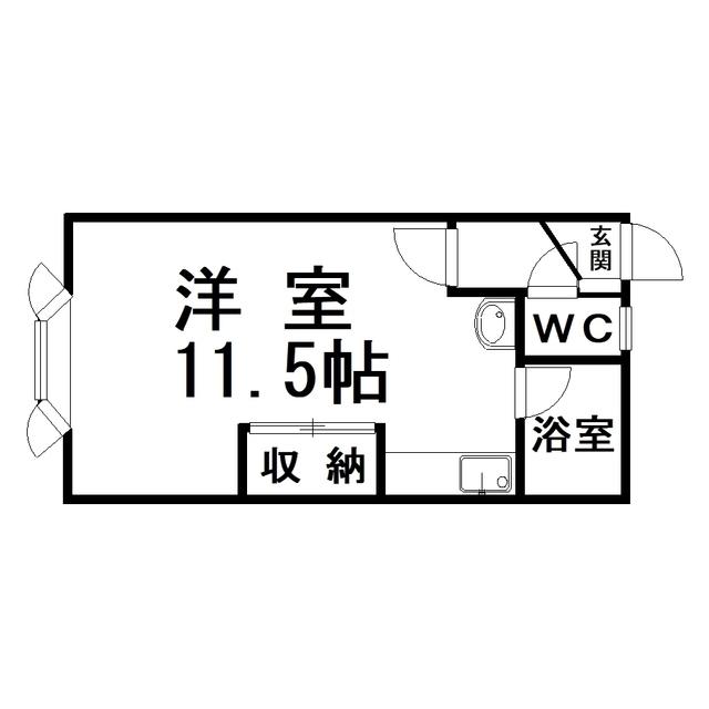 エーハイム(ワンルーム/2階)の間取り写真