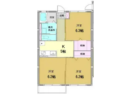 クレアール(3K/2階)の間取り写真