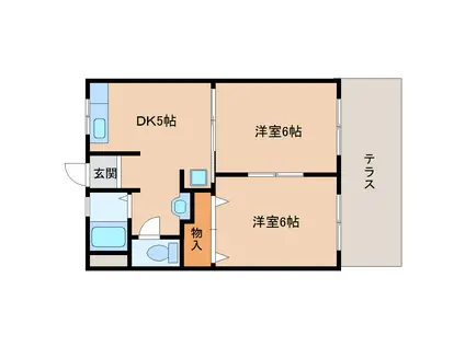 清風ハイツA(2DK/1階)の間取り写真