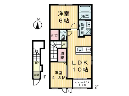 リッチ・モンド(2LDK/2階)の間取り写真