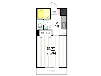 ジュネスコート(1K/2階)の間取り写真