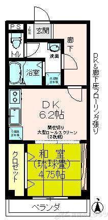 福山ビル(1DK/1階)の間取り写真
