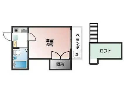 エスポワール西田(1K/2階)の間取り写真