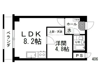 CINQ ARCADIA(1LDK/4階)の間取り写真