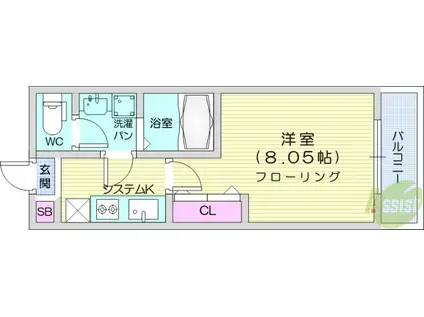クレフラスト小鶴新田駅西A(1K/1階)の間取り写真