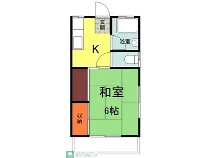 オパールコーポ(1K/1階)の間取り写真