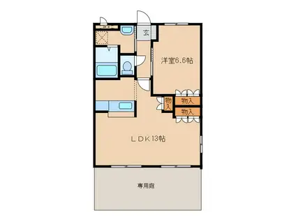 グリーンオアシス・K(1LDK/1階)の間取り写真