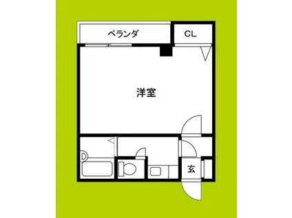 フレグランス阿倍野(1K/2階)の間取り写真