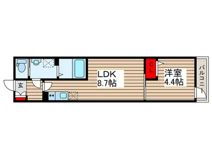 K ME(1LDK/2階)の間取り写真