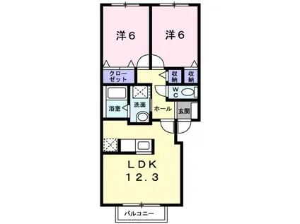 ドリームイースト77(2LDK/1階)の間取り写真