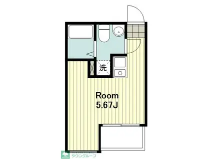 ピカード川崎SIDE A棟(ワンルーム/2階)の間取り写真