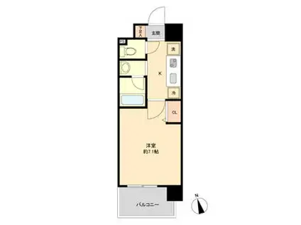 高畑レジデンス(1K/11階)の間取り写真