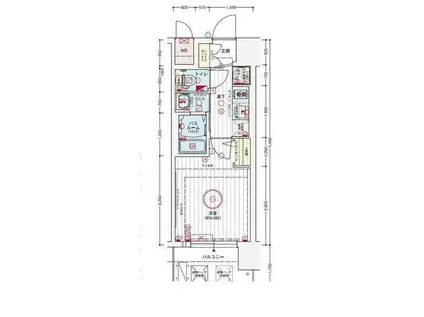 ザ・ウエストマークシティプレミアム(1K/11階)の間取り写真