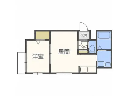 リデーレ西18丁目(1LDK/3階)の間取り写真