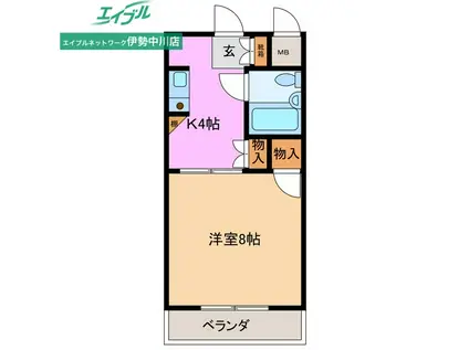 エレボールI(1K/3階)の間取り写真