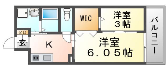 WORVE吹田江坂(2K/8階)の間取り写真