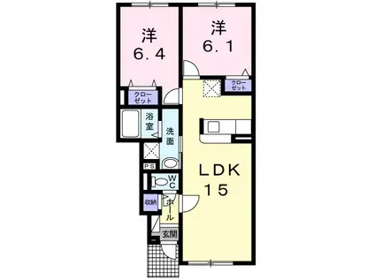 蔵III(2LDK/1階)の間取り写真