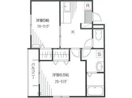 プリマヴェーラ狭間(2K/2階)の間取り写真