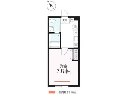 ハーミットクラブハウスSWING(1K/1階)の間取り写真