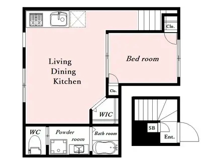 プレミアヒルズ(1LDK/1階)の間取り写真