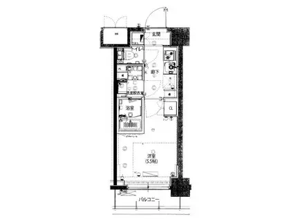 ハーモニーレジデンス武蔵小杉002(1K/1階)の間取り写真