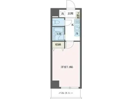 ルーク西早稲田(1K/6階)の間取り写真