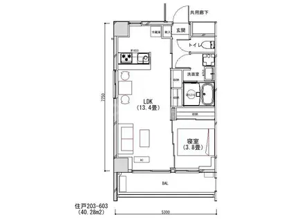 GRANDE MAISON KITA-AYASE(1LDK/5階)の間取り写真
